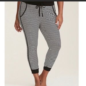White and black  stripe pj pants